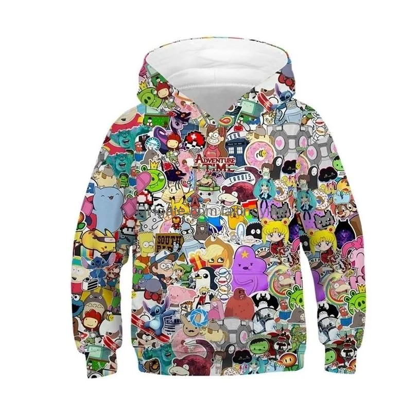 pullover children harajuku anime cartoon hoodies kawaii clothes boy girl 3d hooded sweatshirts kids autumn spring 220924