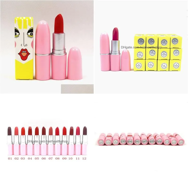 make up lipstick easy to wear moisturizer 12 color coloris cosmetics makeup wholesale lip stick mat