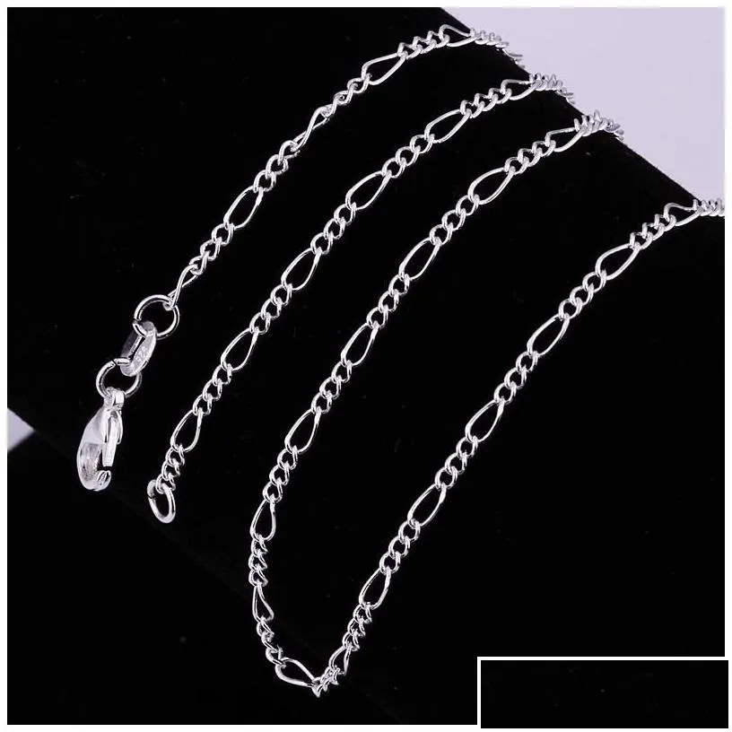 Chains 10Pcs/Lot 2Mm Figaro Chain 925 Sterling Sier Jewelry Necklace With Lobster Clasps Size 16 18 20 22 24 26 28 30 Inch Drop Deli