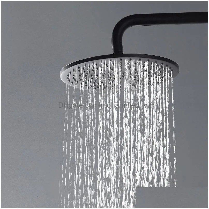 brass black rainfall shower head 8/10/12/16 inch round over-head shower sprayer top shower heads bathroom wall mounted showers