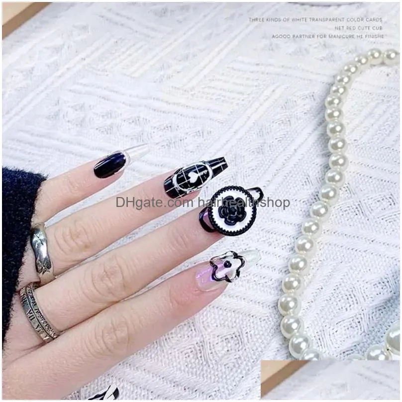 nail art decorations style luxury camellia buckle jewelry temperament bow decoration diy ornaments manicure tool