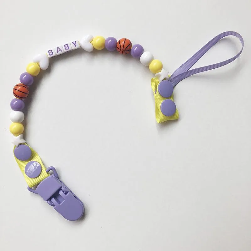 acrylic beaded baby pacifier chain tether toy anti-drop chain anti-drop chain