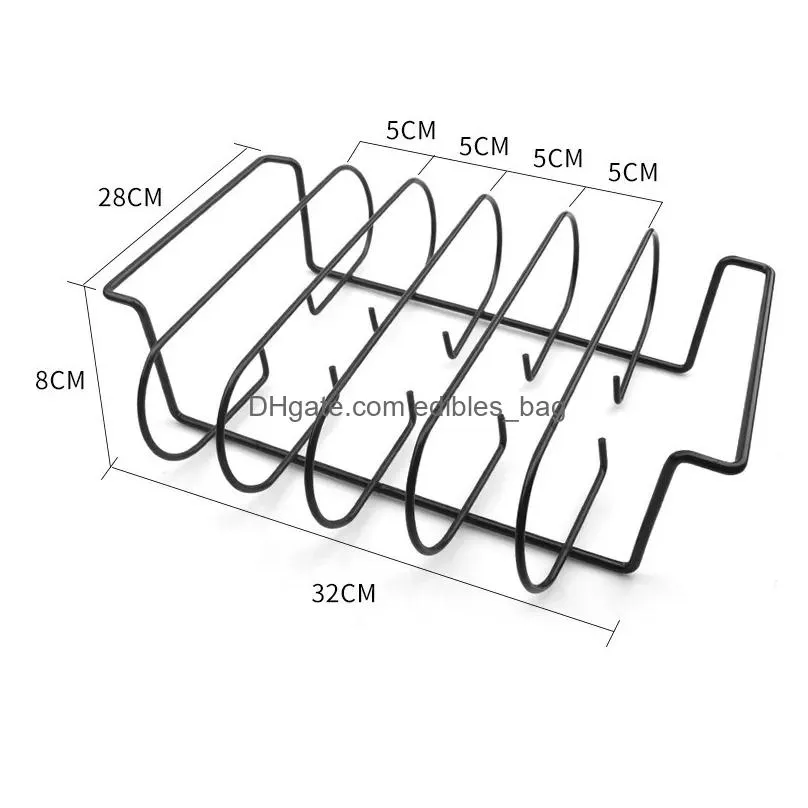 bbq tools accessories nonstick bbq rib rack stand barbecue steaks racks stainless steel chicken beef ribs grill black for gas smoker