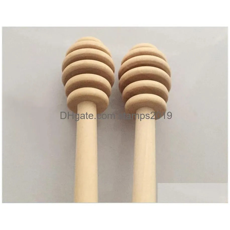 honey stir bar mixing handle jar spoon practical 1pc wood dipper long sticks supplies honeys kitchen tools mini wooden stick bh0172