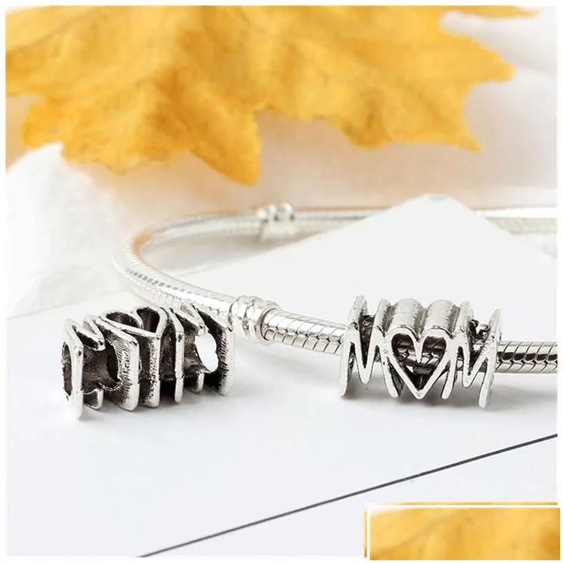 Charms Love Mum Charm Bead Fashion Women Jewelry Stunning Design European Style Fit For Pan Bracelet Panza00436 Drop Delivery Findin