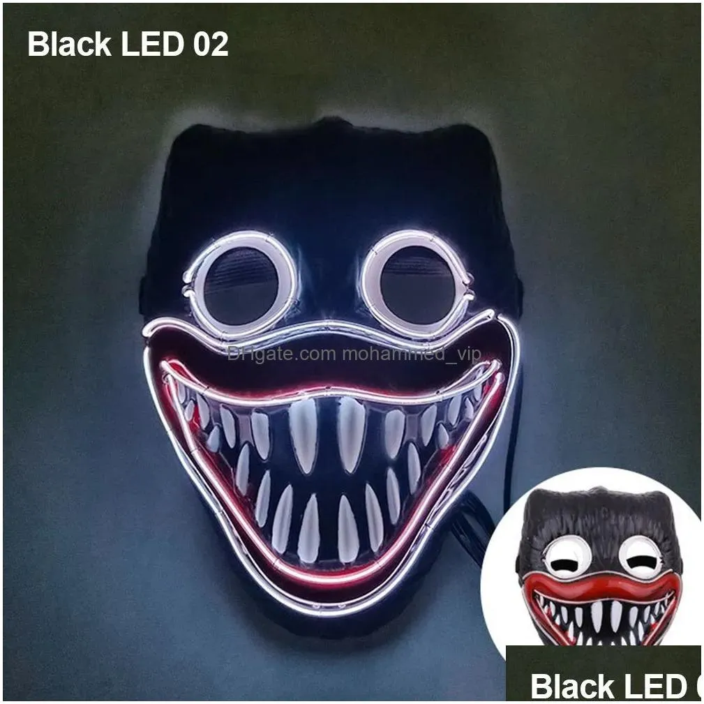 halloween neon led purge mask masque masquerade party light luminous in the dark funny cosplay costume supplies rrb15986