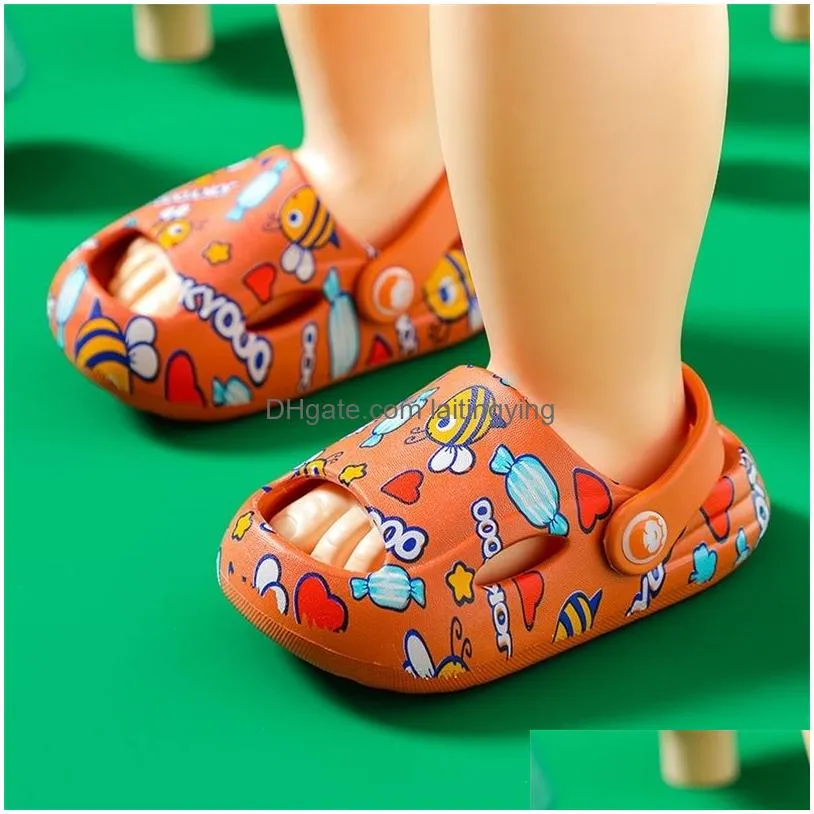 kids slippers for boys girls cartoon shoes 1 6 years non slip flip flops baby beach summer toddler 220618