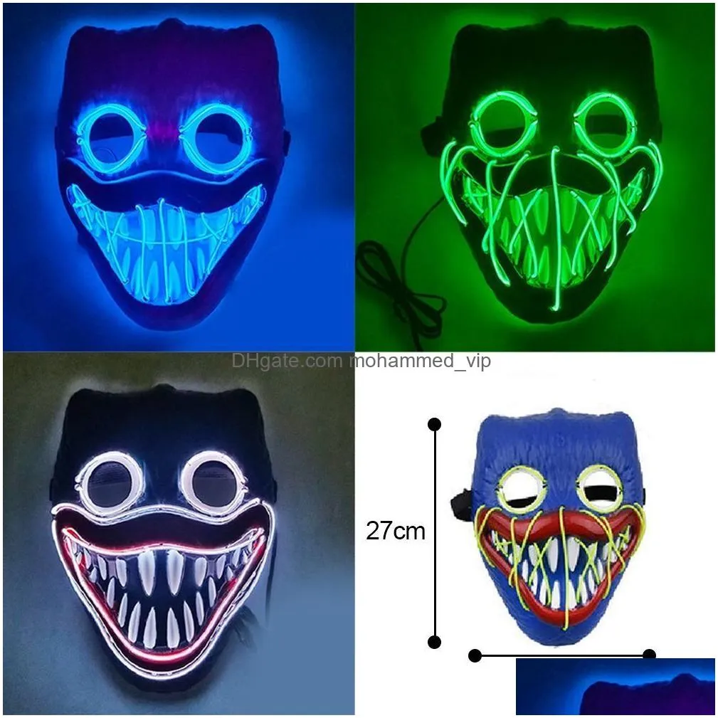 halloween neon led purge mask masque masquerade party light luminous in the dark funny cosplay costume supplies rrb15986