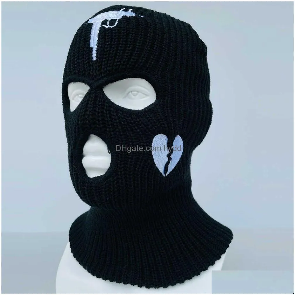 cycling caps masks 3 ho heart ski mask balaclava with fashionab design thermal knitted ski mask for men and women for outdoor sports