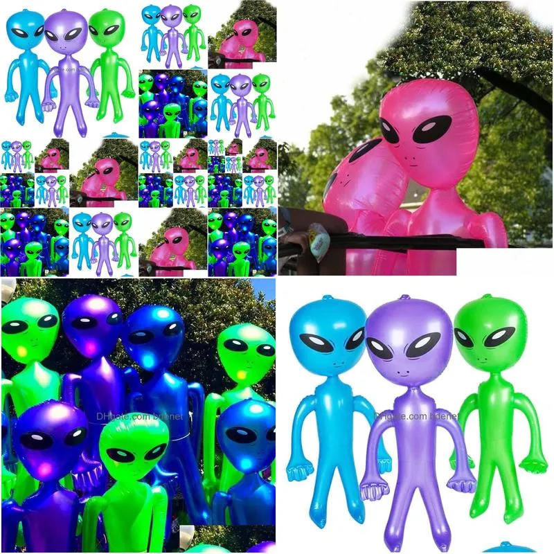 alien inflate green pink blue purple inflatable 3 feet 4.4 feet blow up party p o prop halloween party and event decoration y201006
