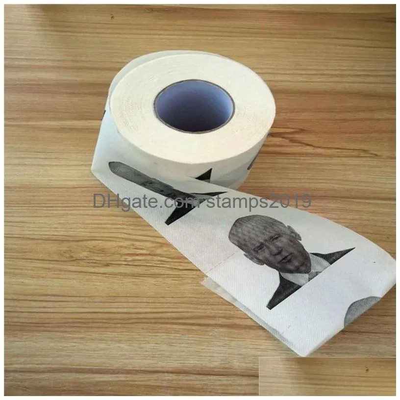 novelty joe biden toilet paper napkins roll funny humour gag gifts kitchen bathroom wood pulp tissue printed toilets papers napkin dbc