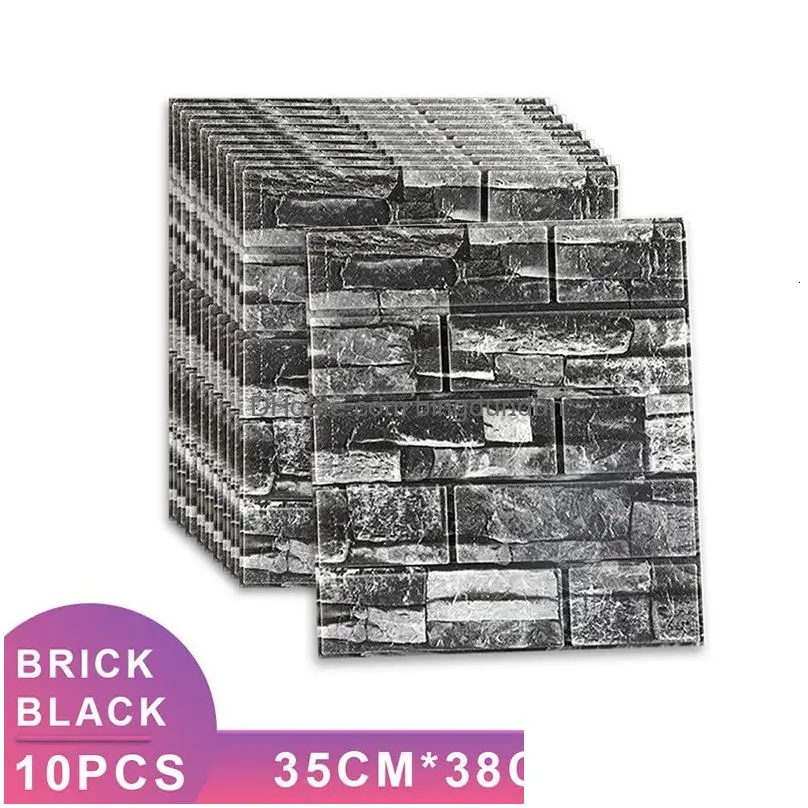 wall stickers 10pcsset 3d brick sticker diy wallpaper for living room bedroom tv decor waterproof self adhesive 230822