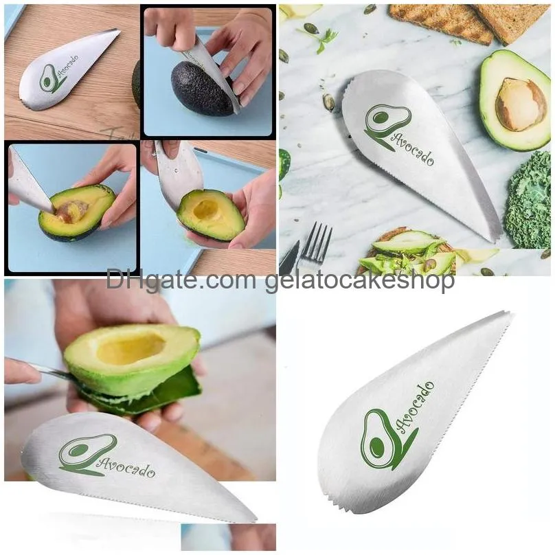 fruit vegetable tools stainless steel avocado cutter fruit corer peeler pulp scooper 230919