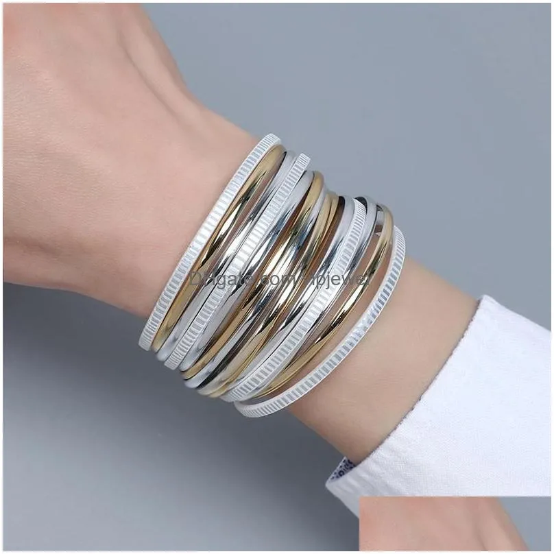 charm bracelets amorcome multilayer leather wrap bracelet for women girls plastic tubes magnetic clasp bangles wristbands jewelry