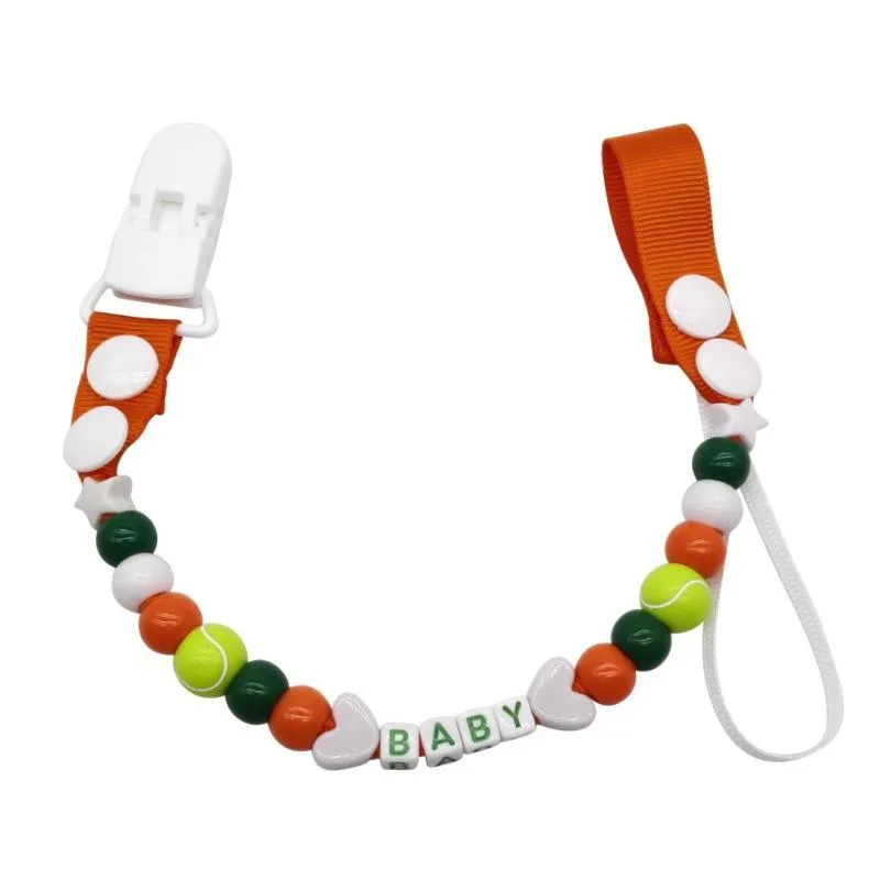 acrylic beaded baby pacifier chain tether toy anti-drop chain anti-drop chain