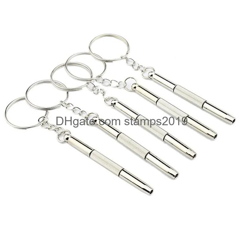 3 in 1 eyeglass screwdriver keychain repair glasses watch phone triple versatile small screwdriver eyeglass mini screwdriver bh2365