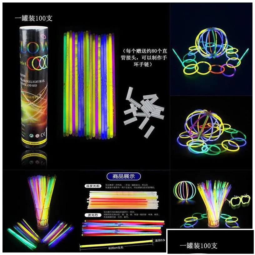 Led Light Sticks Neon Party Flashing Stick Wand Novelty Toy Leds Flash 200Pcs Mti Color Glow Bracelet Necklaces Drop Delivery Toys G