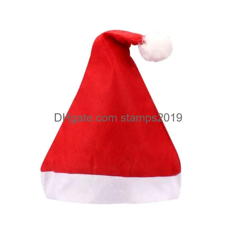 christmas decoration plush hat santa claus cosplay hats children decor caps adult red thicken cap festival party supplies bh4941 wly