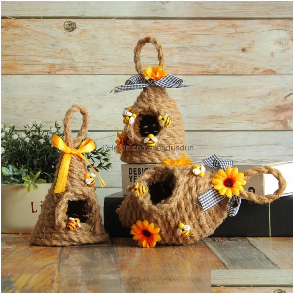 decorative objects figurines bee hive decor farmhouse coffee table handmade honey home bookshelf party tiered tray 230822