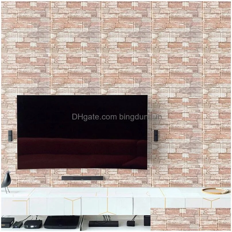 wall stickers 10pcsset 3d brick sticker diy wallpaper for living room bedroom tv decor waterproof self adhesive 230822