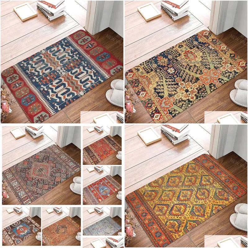 anti-slip bath mat bathroom small rug shower mat home decor door mat kitchen bedroom entrance room mats morocco vintage persia 240129