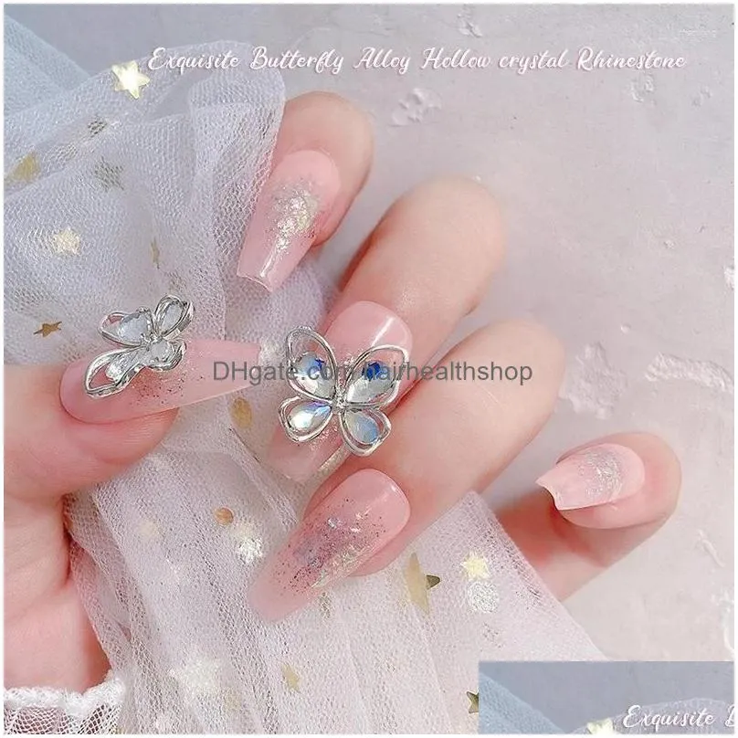 nail art decorations metal drill accessories shiny high quality unique beautifully fashionable beautiful butterfly personality jewelry