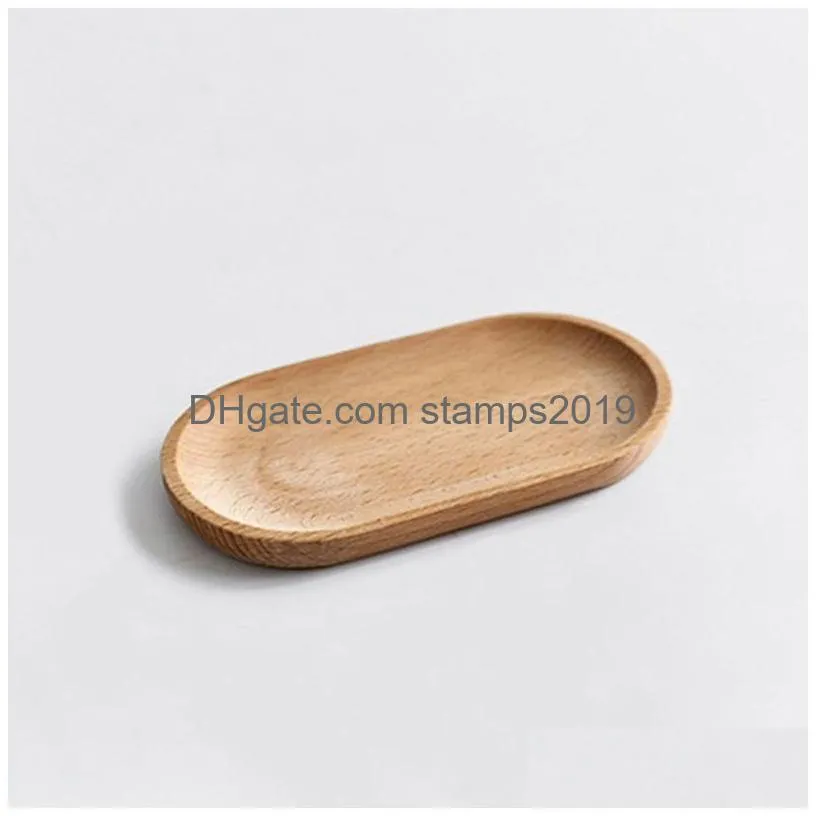 solid mini oval wood tray 18cm small wooden plates childrens whole woods fruit dessert dinner plates tableware wly bh4561