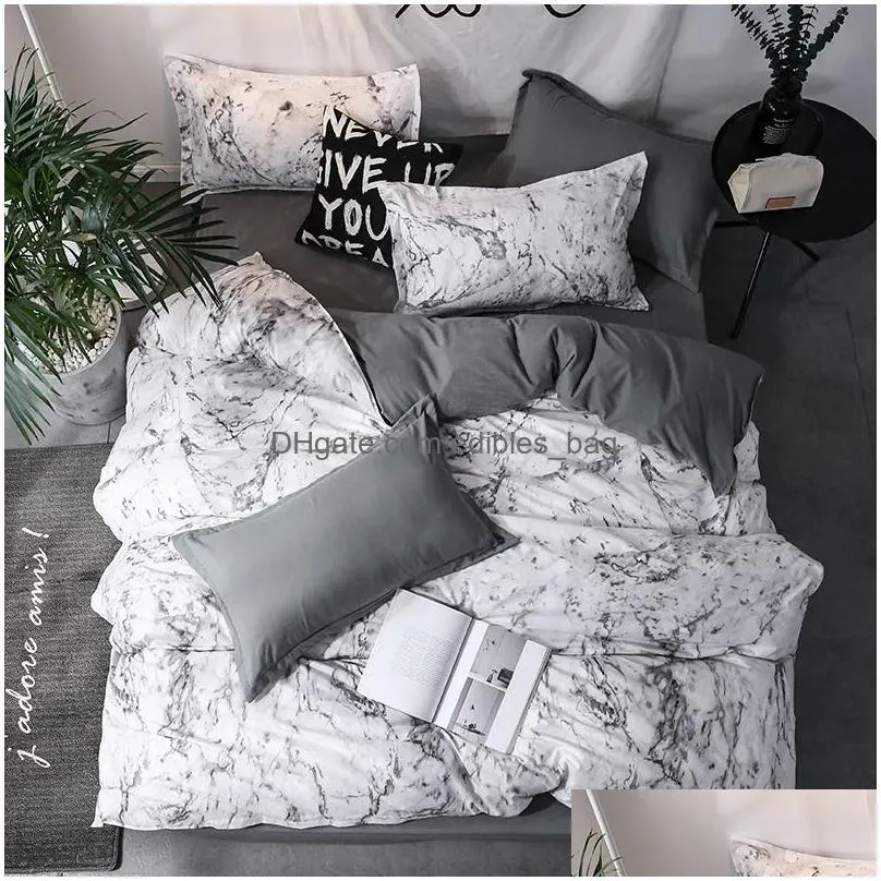 bedding sets 3pcs couple duvet cover with pillow case nordic comforter set quilt queenking double or single bed 231009