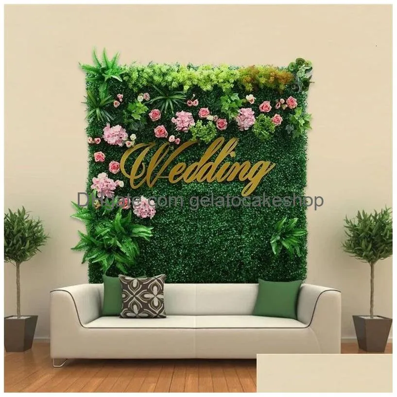 other event party supplies artificial plants grass wall backdrop flowers wedding boxwood hedge panels for indoor outdoor garden decor 60x40cm