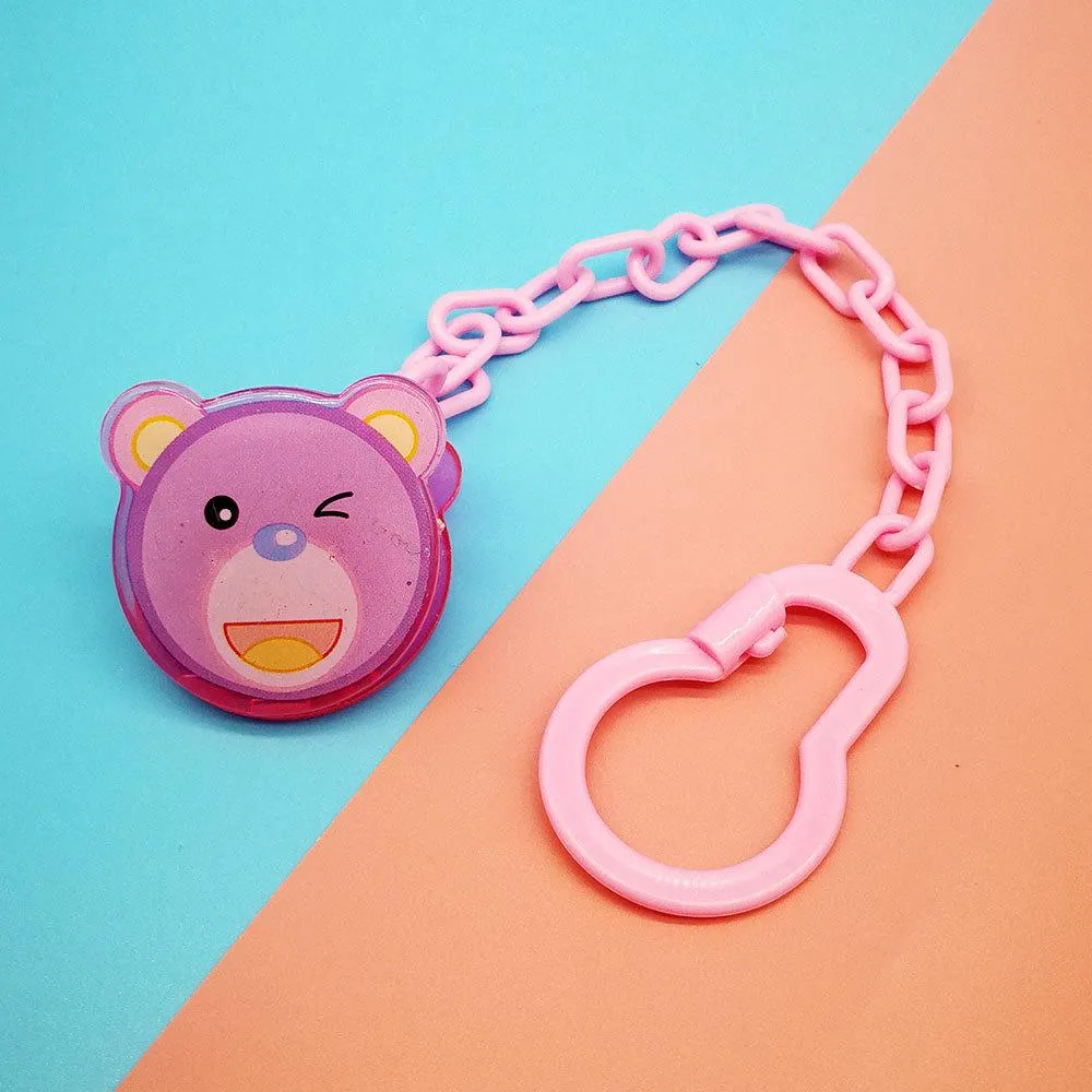 tether strap clip baby pacifier chain pacifier clip plastic play mouth chain cartoon plastic pacifier accessories