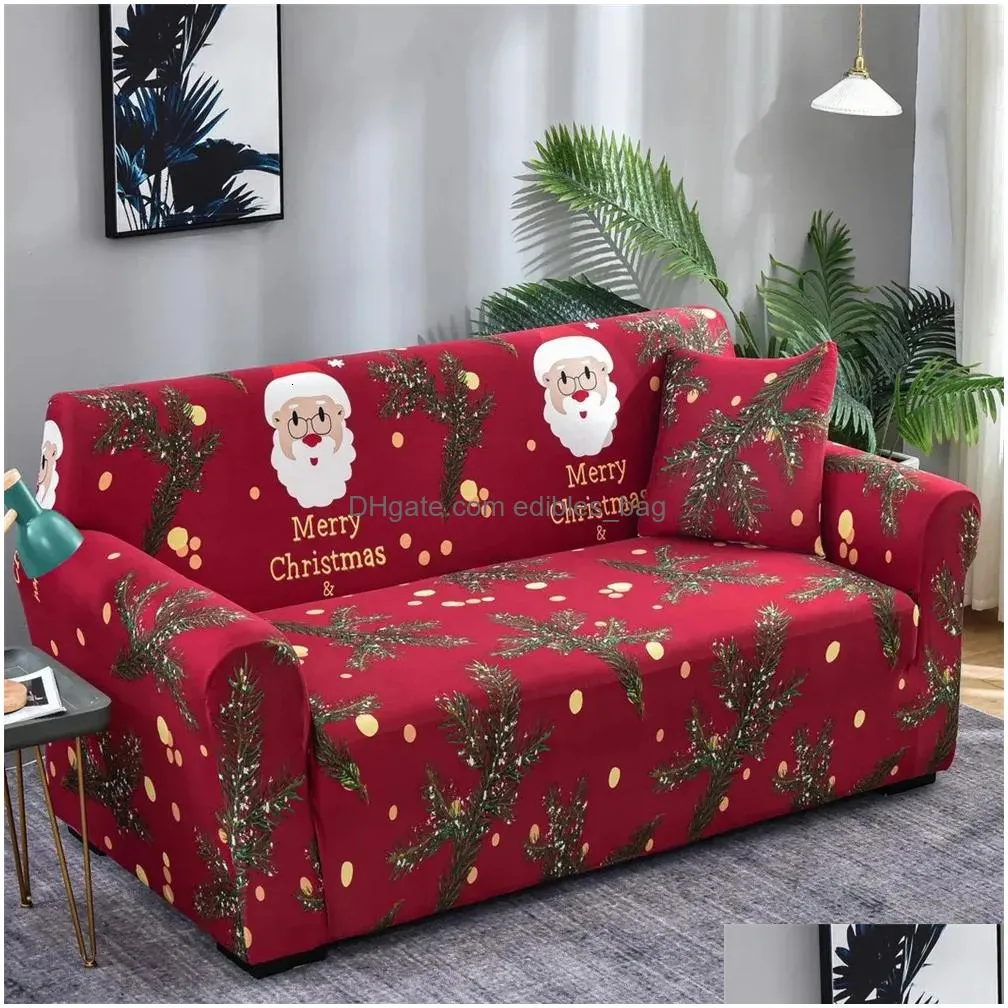 chair covers gold elk stretch sofa cover santa claus home full package of a christmas holiday decoration 231009