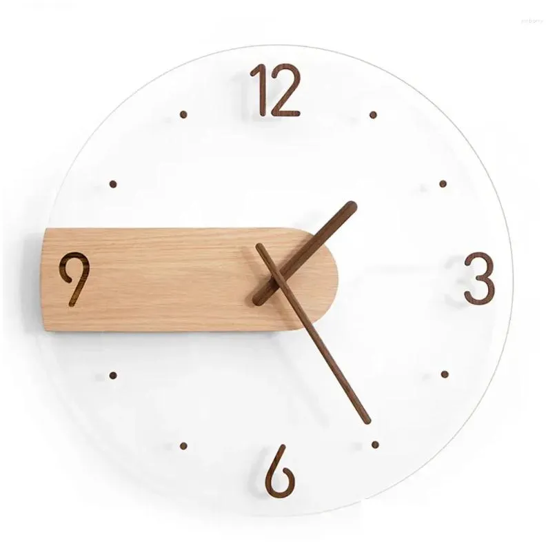 wall clocks nordic style silent scan movement clock solid wood creative 12in diameter black walnut material