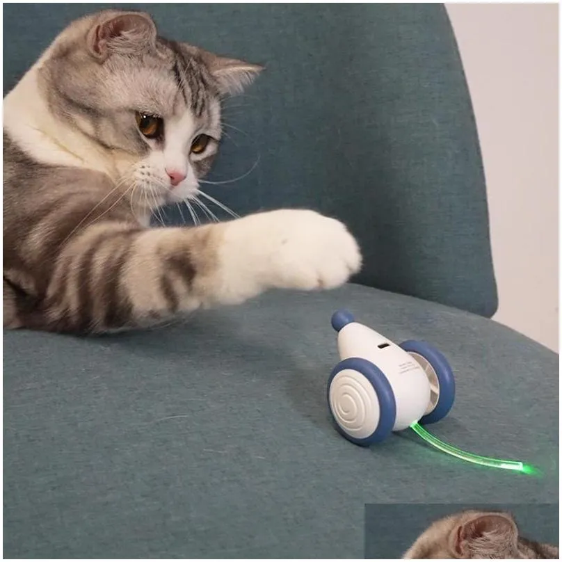 cat toys cheerble wicked mouse toy automatic running intelligent and rechargeable with colorful blink tailcat