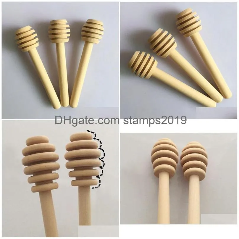 honey stir bar mixing handle jar spoon practical 1pc wood dipper long sticks supplies honeys kitchen tools mini wooden stick bh0172