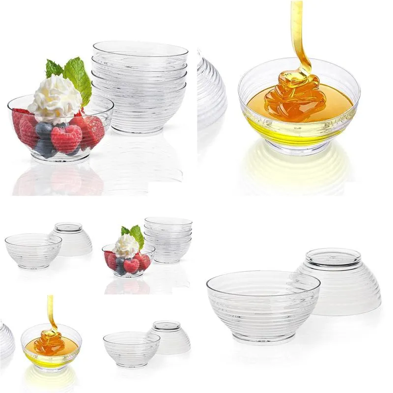 40 pieces - party supplies disposable plastic tableware 2oz/2.8x1.4in60ml/72x35mm mini dessert bowl