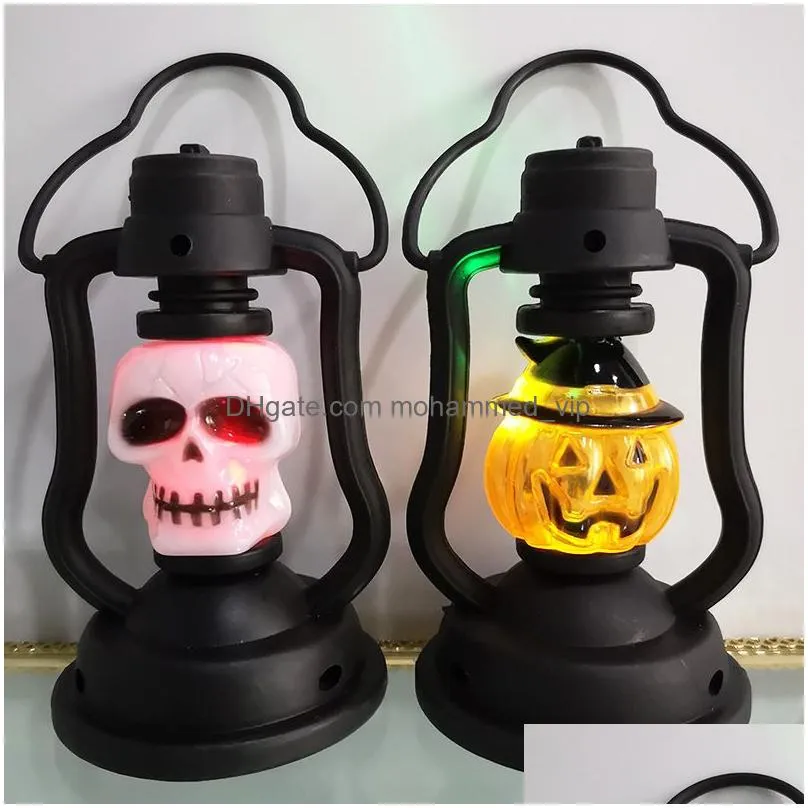 halloween pumpkin lantern party decoration portable kerosene lamp led colorful nightlight decorative suppliers creative gift for