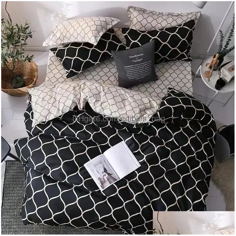 bedding sets 3pcs couple duvet cover with pillow case nordic comforter set quilt queenking double or single bed 231009