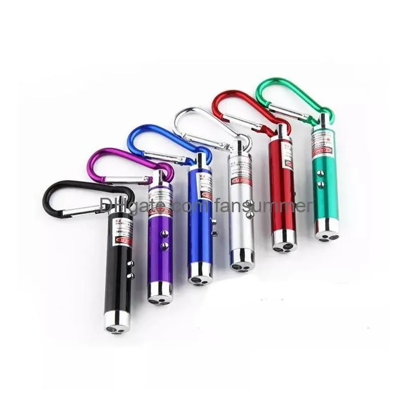 Laser Pointers New Mtifunctional 3 In1 Led Light Pointer Key Chain Flashlights Mini Torch Flashlight Money Detector Drop Delivery El