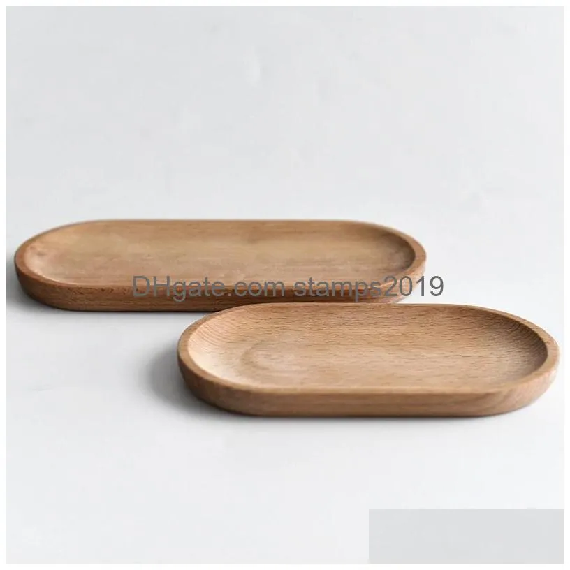 solid mini oval wood tray 18cm small wooden plates childrens whole woods fruit dessert dinner plates tableware wly bh4561