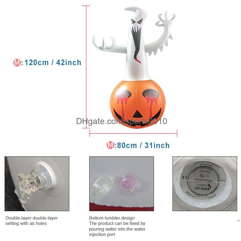 other event party supplies halloween decoration ornament led luminous outdoor inflatable ghost pumpkin light for household yard garden decoration