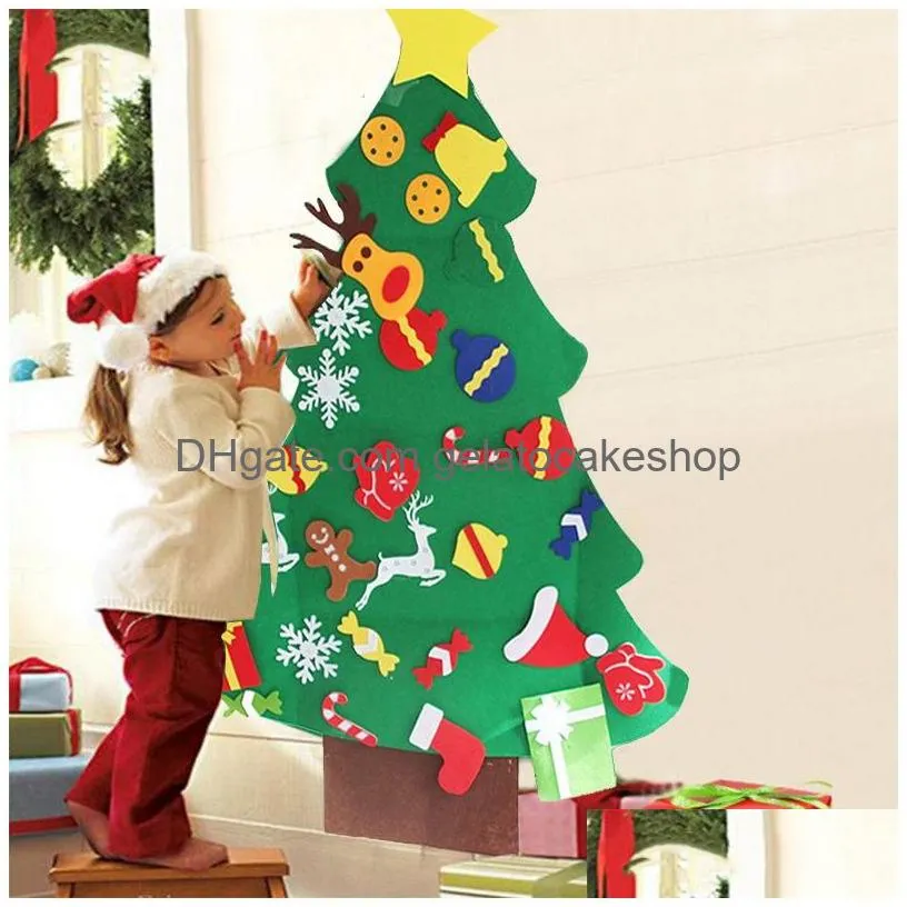 1set diy felt christmas tree ornaments navidad decorations for home natal kerst year gift kids xmas noel lj201007