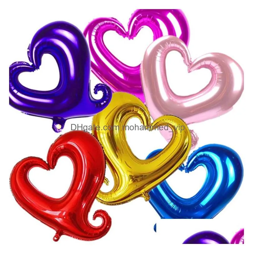 32 large size hook heart shaped foil helium balloons wedding valentines day decor i love you inflatable air globos supplies