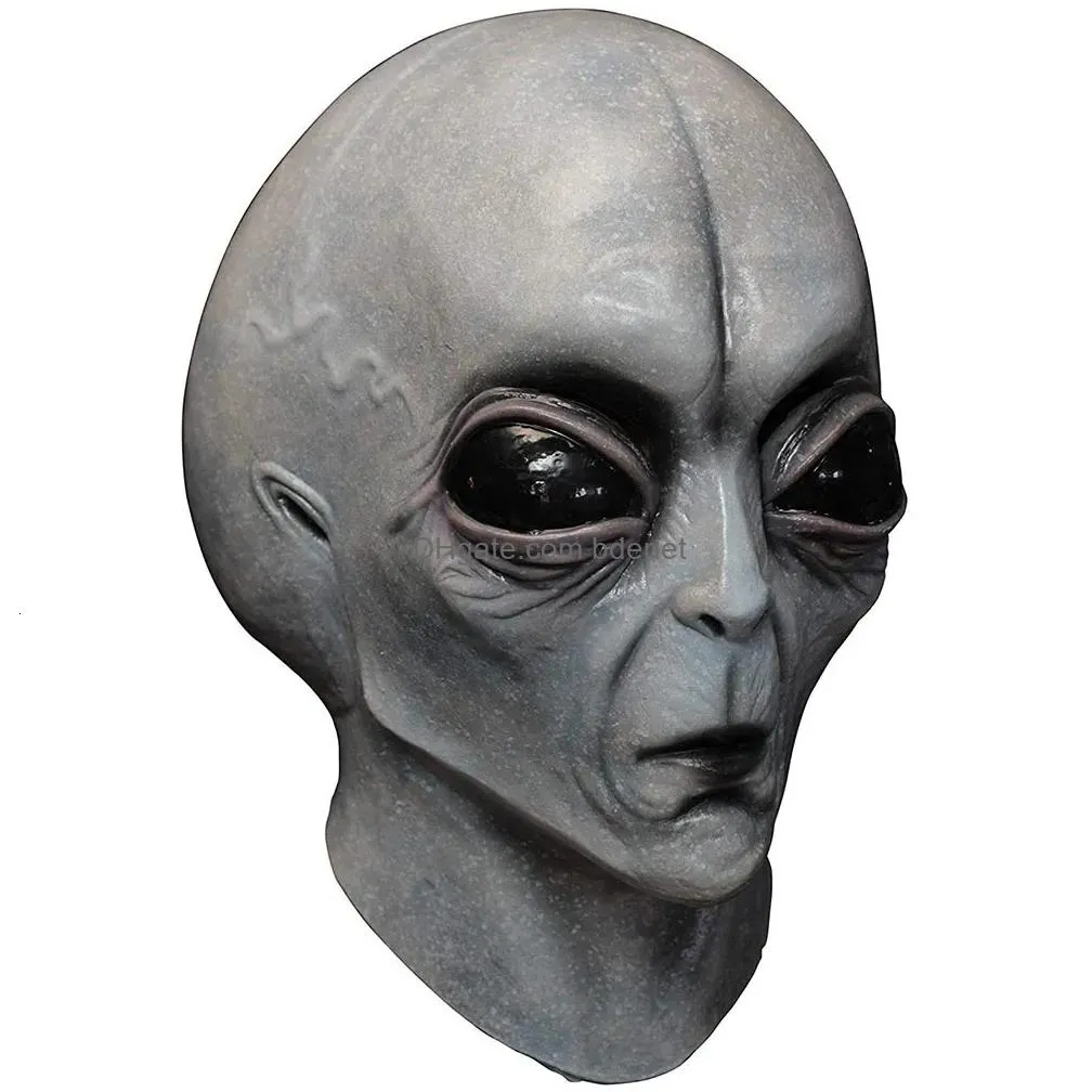 party masks area 51 alien helmet mask halloween cosplay horror funny latex full headdress mascaras costume masquery 230901