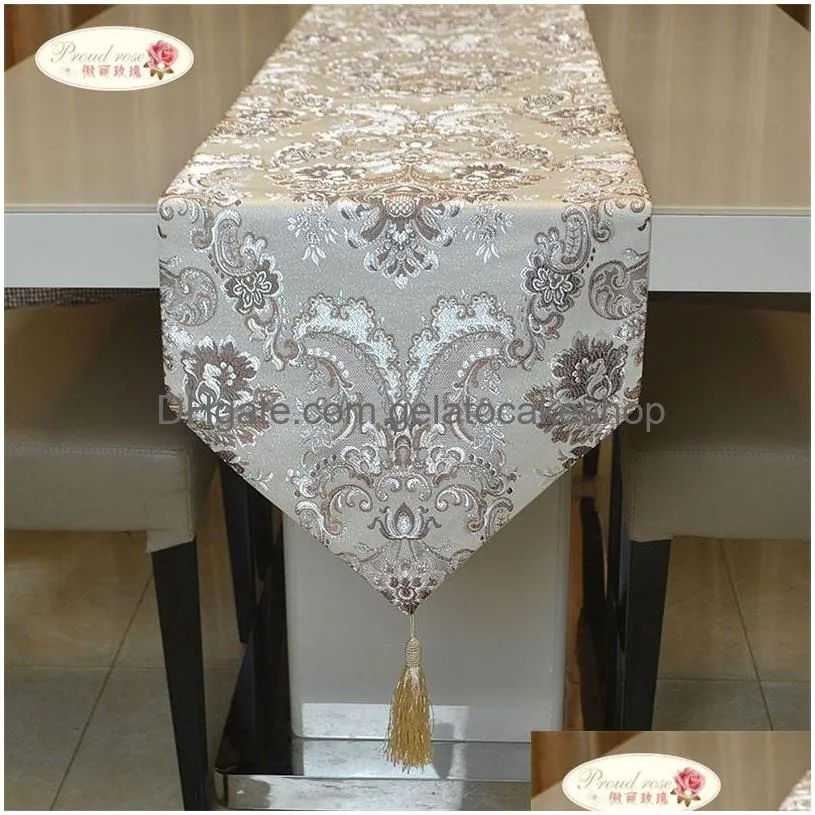 proud rose luxury table runner coth european jacquard bed flag fashion household adornment supplies 220615