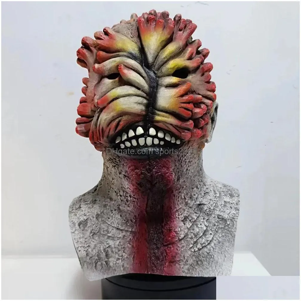 party masks clickers monster zombie mask game the last of us cosplay props full head latex mask mushroom style scary horrible helmet