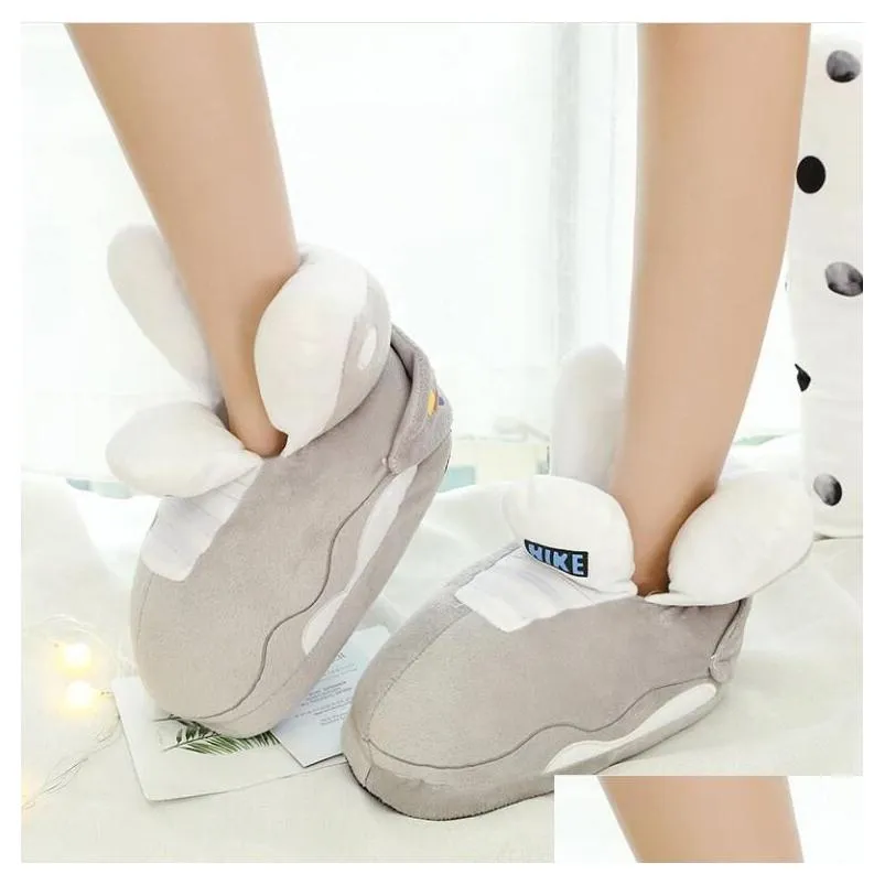 Home Shoes Uni Sneaker Slippers Winter Warm One Size Fits All Plush House Fluffy Indoor Slides Eu 35-44 Drop Delivery Garden Wear