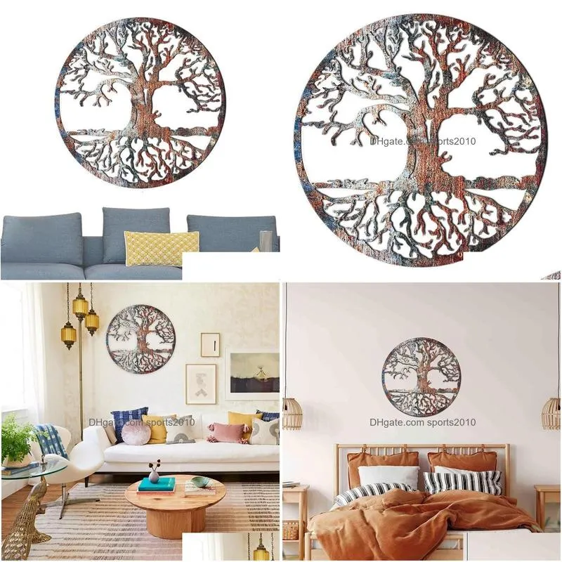 other event party supplies 3d metal tree of life wall decoration round iron art home wall hanging decorations tree of life wall ornaments sculpture gifts