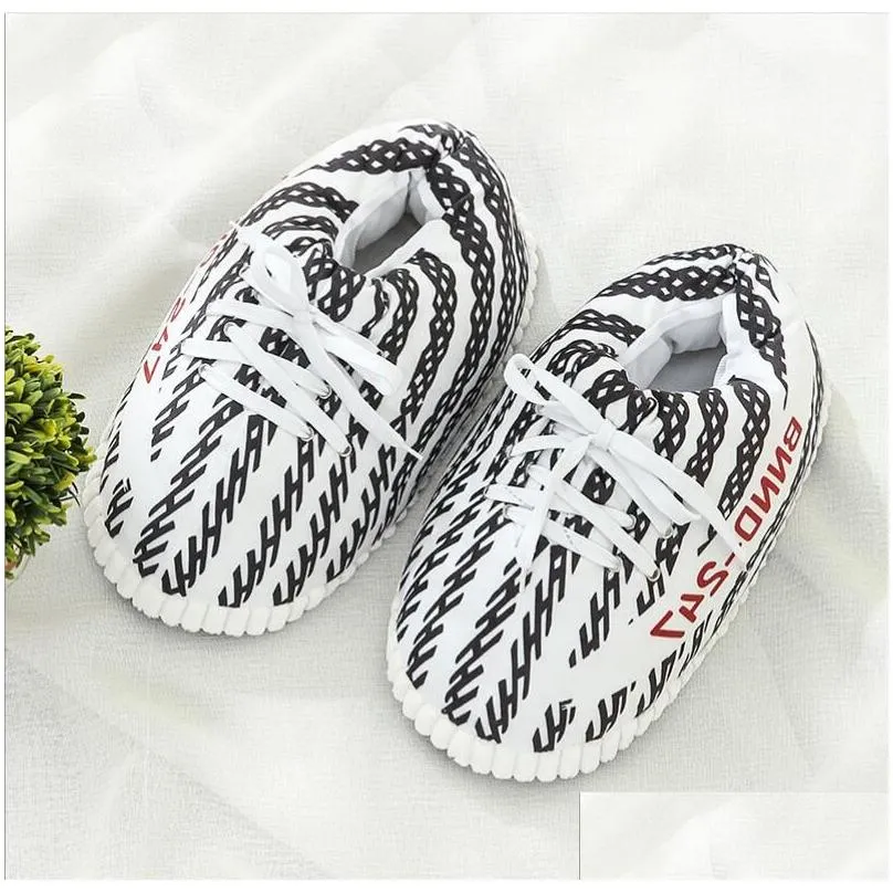 Home Shoes Uni Sneaker Slippers Winter Warm One Size Fits All Plush House Fluffy Indoor Slides Eu 35-44 Drop Delivery Garden Wear