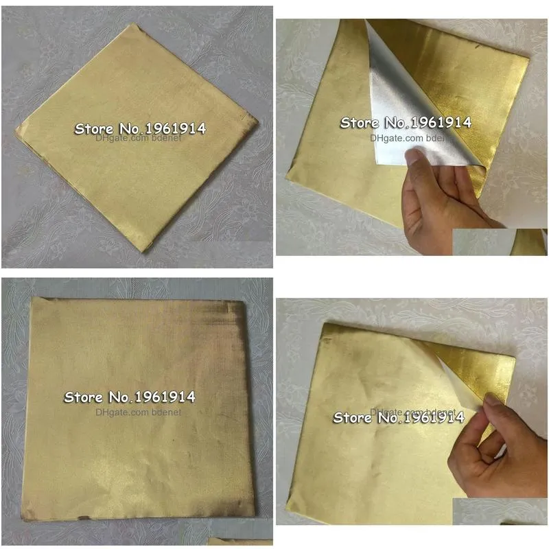 100 sheets 20x20cm gold aluminium foil wrapper paper wedding chocolate paper candy wrapping paper sheets 220420