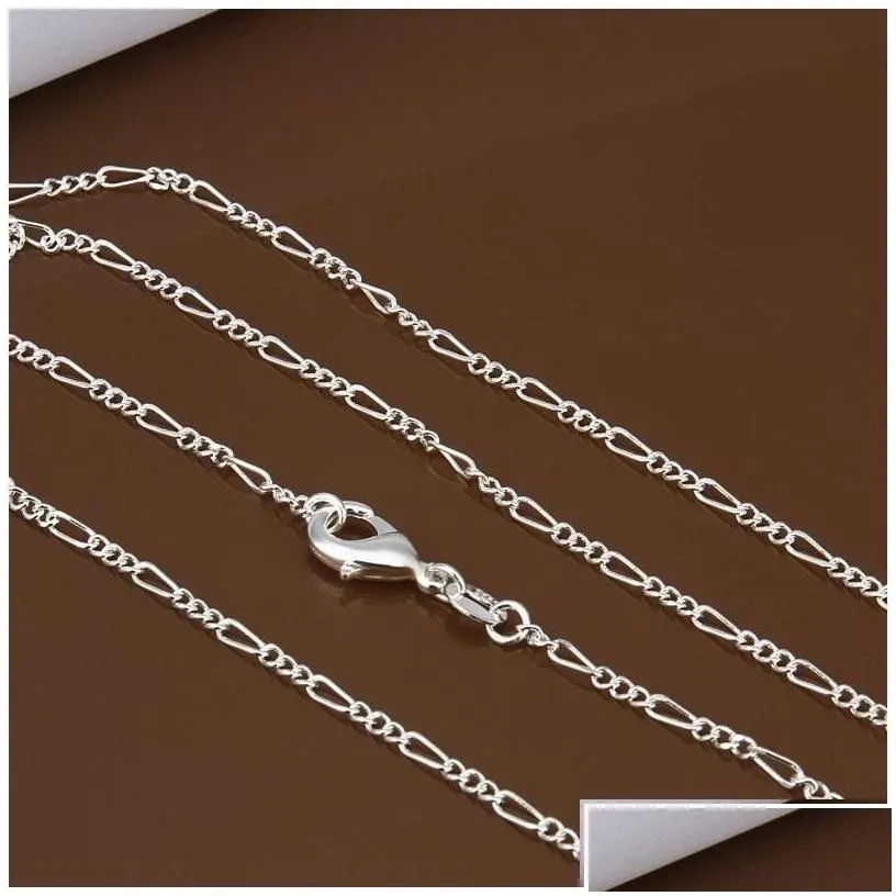 Chains 10Pcs/Lot 2Mm Figaro Chain 925 Sterling Sier Jewelry Necklace With Lobster Clasps Size 16 18 20 22 24 26 28 30 Inch Drop Deli